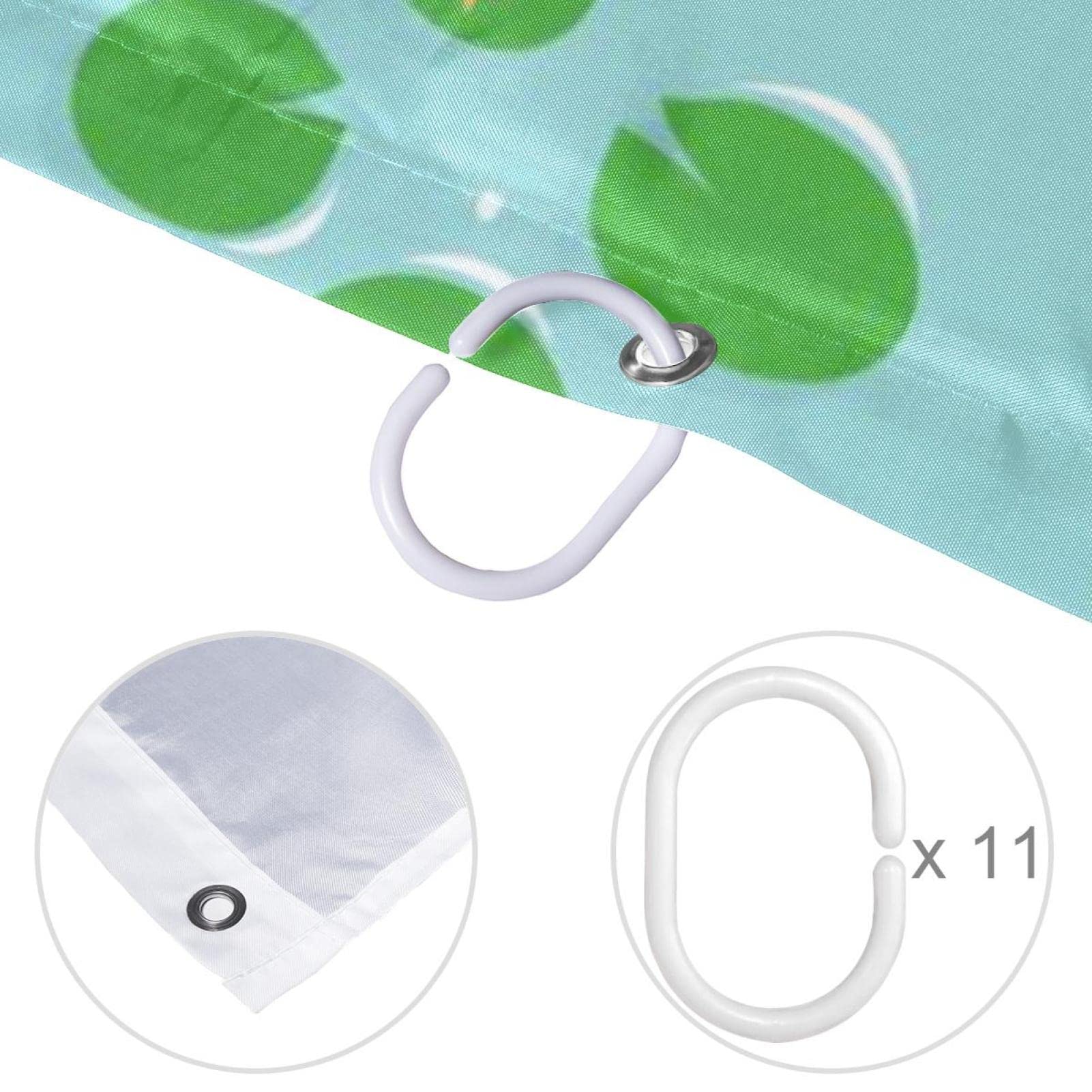 Tenda Da Doccia N/ Spa Decor Con Tema Fiore Di Loto E Rocce – Stile Yoga E Benessere, 183x183 Cm, 100% Poliestere Turco, Con Ganci Inclusi