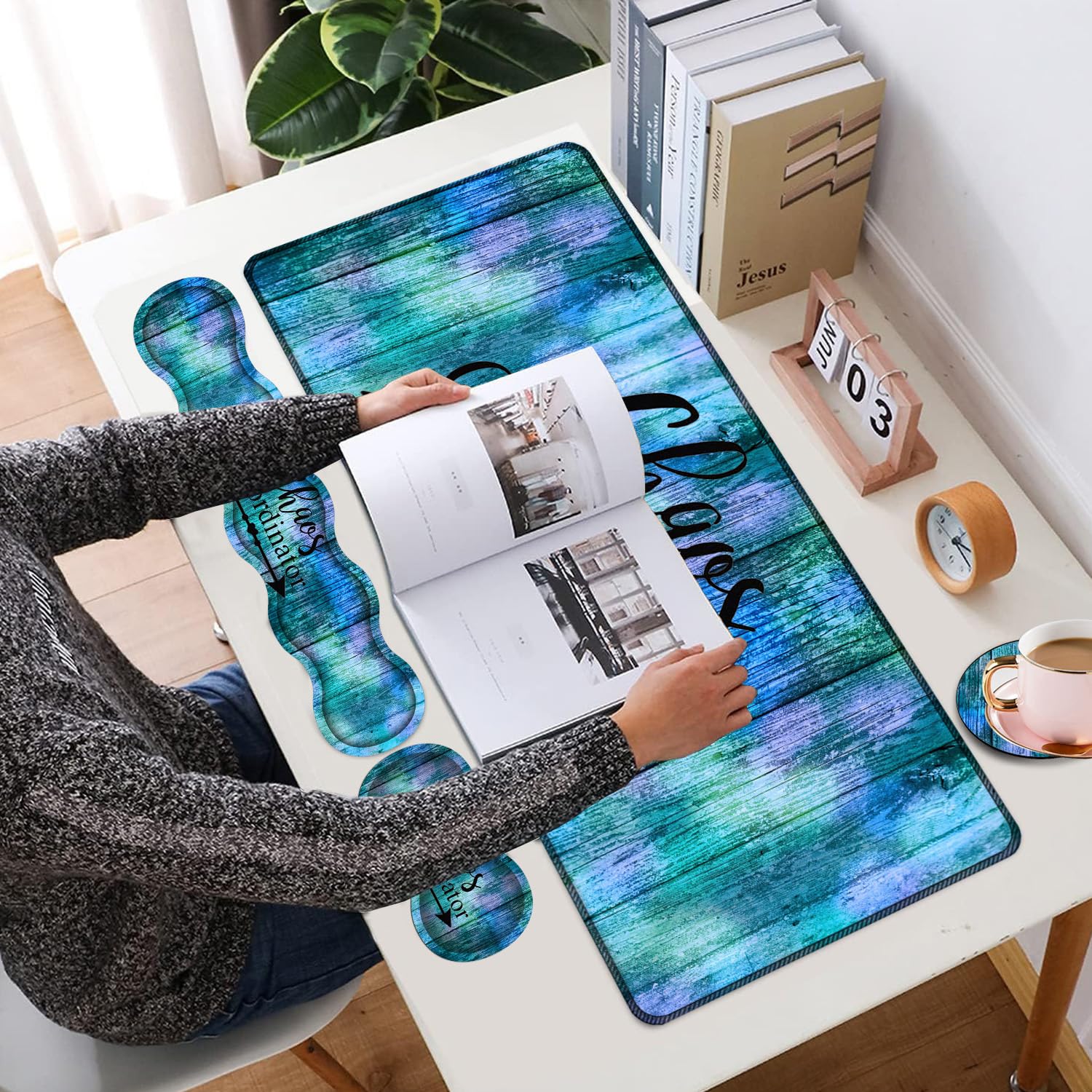 Chaos Coordinator Gaming Mouse Pad Set - Extra Large Desk Mat With Keyboard Wrist Rest, Mouse Wrist Pad & Coaster | Ergonomic Office & Gaming Setup