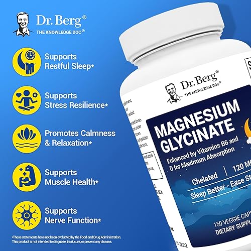 Miniatura 2 de Dr. Berg Glicinato de magnesio quelado 4 en 1 de máxima fuerza con ingredientes limpios, potentes y puros  4 veces probado en laboratorio y