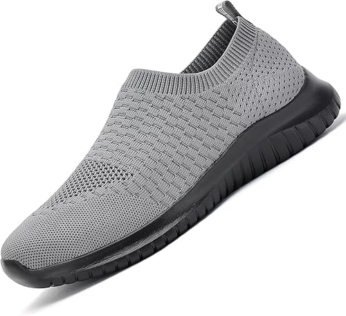 konhill Men's Athletic Walking Shoes Breathable Knit Slip On Sneakers Comfortabl