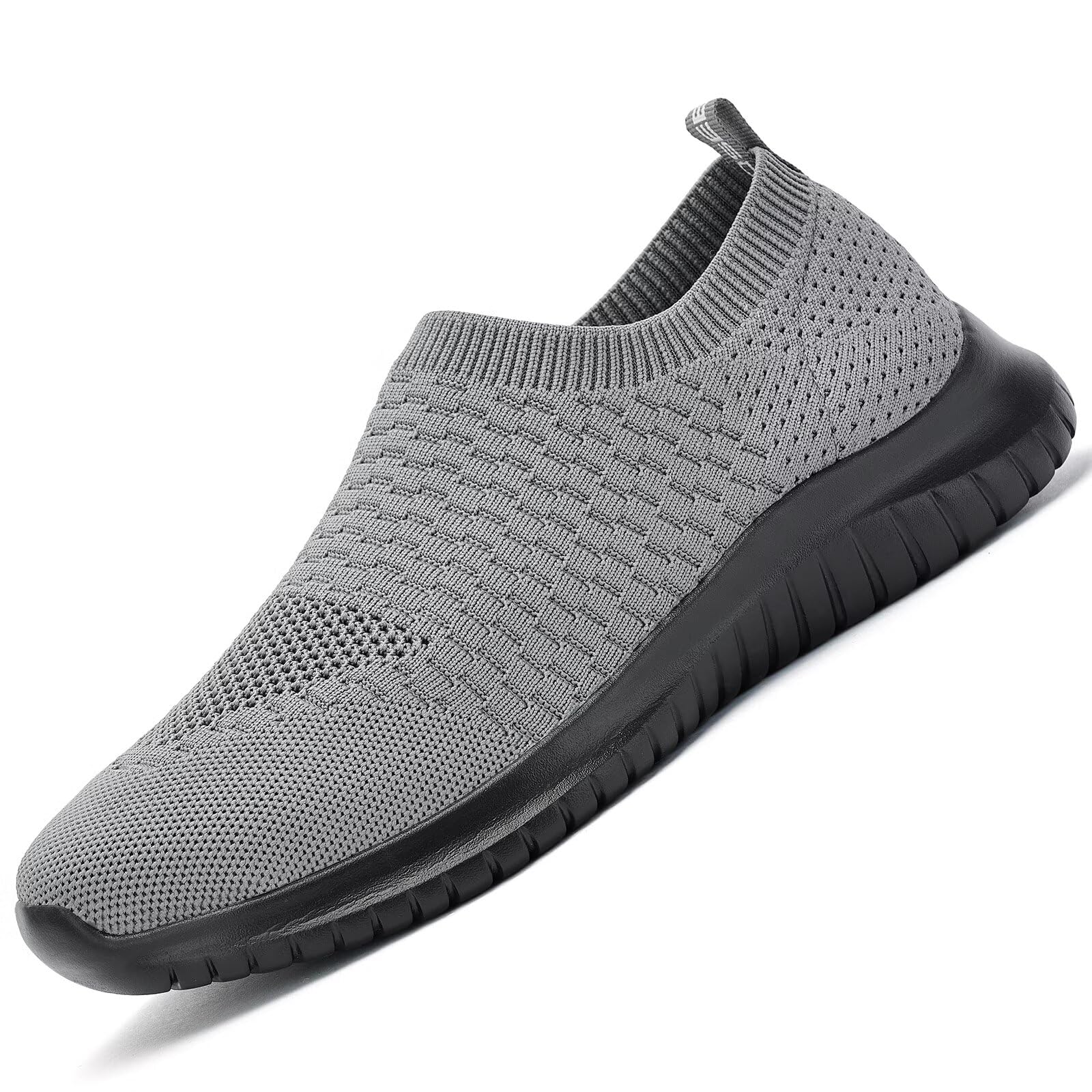 konhill Men's Athletic Walking Shoes - Lightweight Casual Knit Slip on Sneakers
