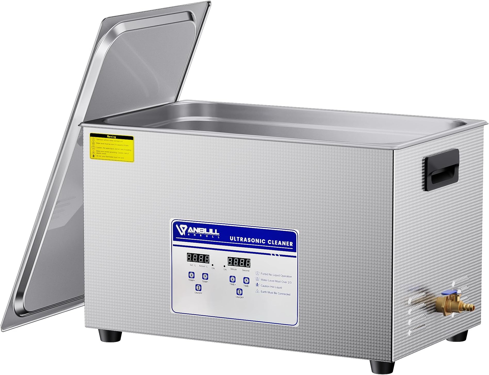 Anbull 22L/5.8Gal 480W Industrial Ultrasonic Cleaner Machine with 304 Stainless Steel and Digital Timer Heater for Wrench Tools Industrial Parts Mental Instrument Apparatus Cleaning,080S