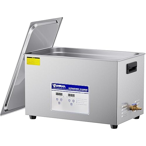 Anbull 30L/8Gal 600W Industrial Ultrasonic Cleaner Machine with 304 Stainless Steel and Digital Timer Heater for Wrench Tools Industrial Parts Mental Instrument Apparatus Cleaning,100S