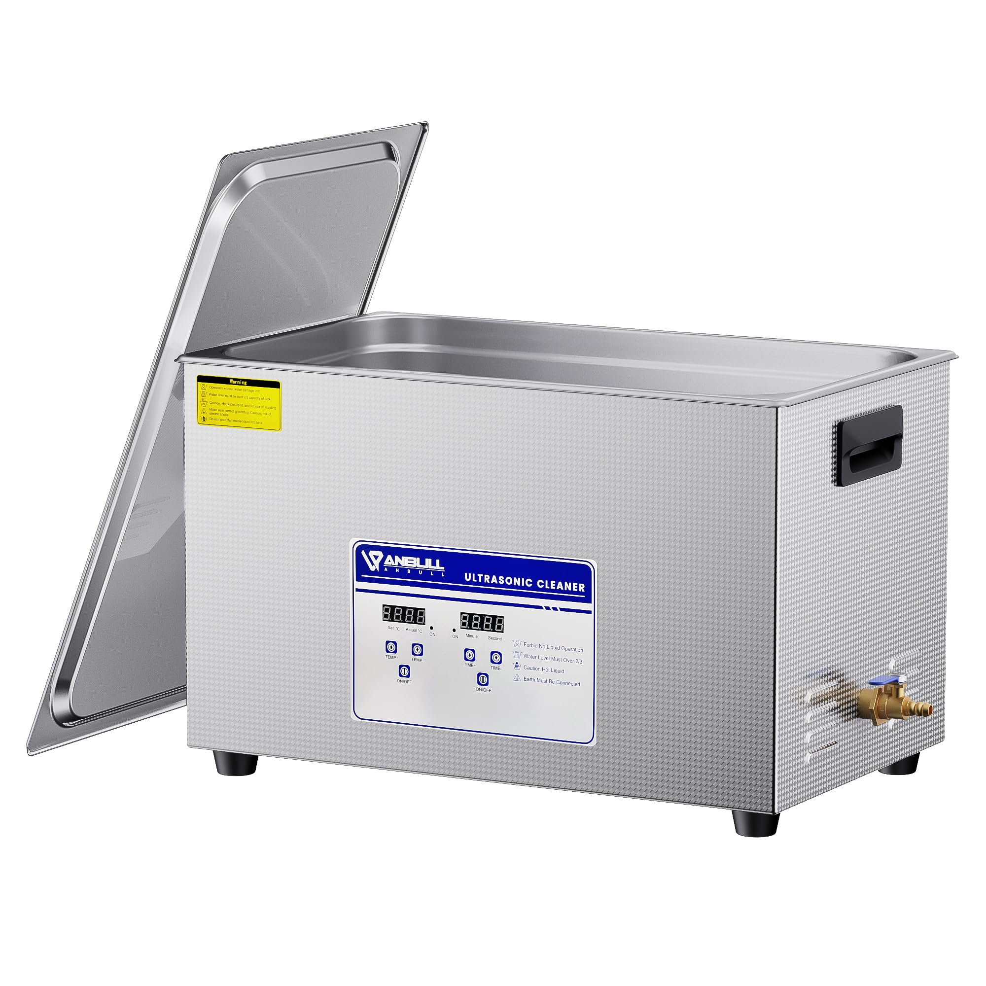 Anbull 22L/5.8Gal 480W Industrial Ultrasonic Cleaner Machine with 304 Stainless Steel and Digital Timer Heater for Wrench Tools Industrial Parts Mental Instrument Apparatus Cleaning,080S