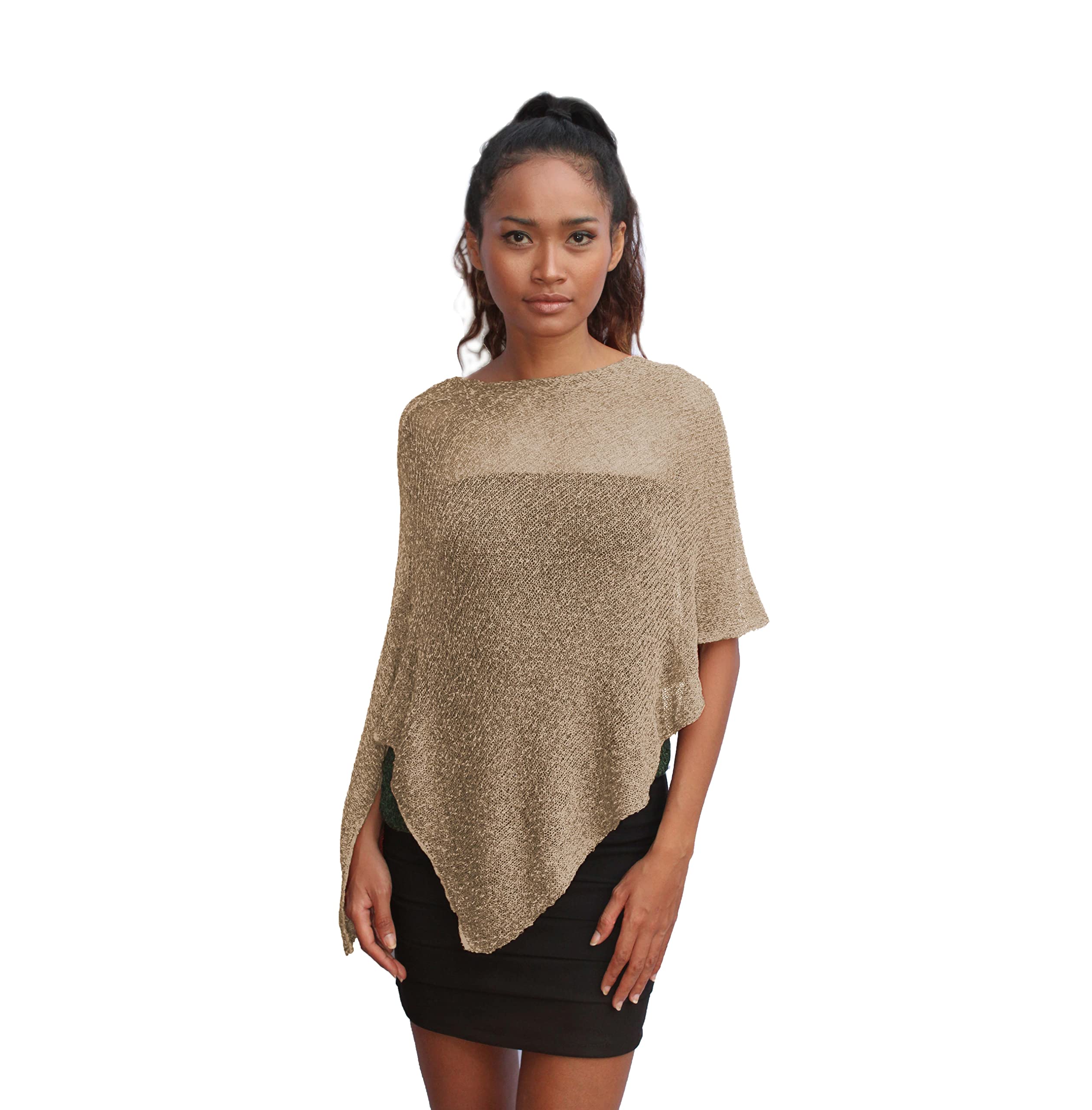 Poncho Bolardo de Mujer Elegante de Ceremonia o Noche - Poncho Mujer Verano y Primavera de Red de Viscosa Térmica con Esencia de Flor de Cerezo