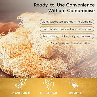 Kataifi Shredded Fillo Dough 500g (17.6 oz) Dried Chopped, Unsalted, Plant-Based | For Dubai Pistachio Chocolate Bar, Kunafa, Knafeh, Kadayif | Phyllo Pastry by SAREKS