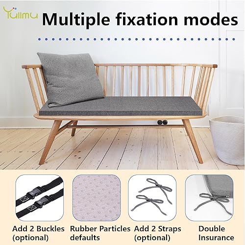 Miniatura 5 de Yullmu Cojín de banco personalizado, cojín de asiento de ventana de tamaño personalizado, cojín para silla de patio impermeable para exteriores,