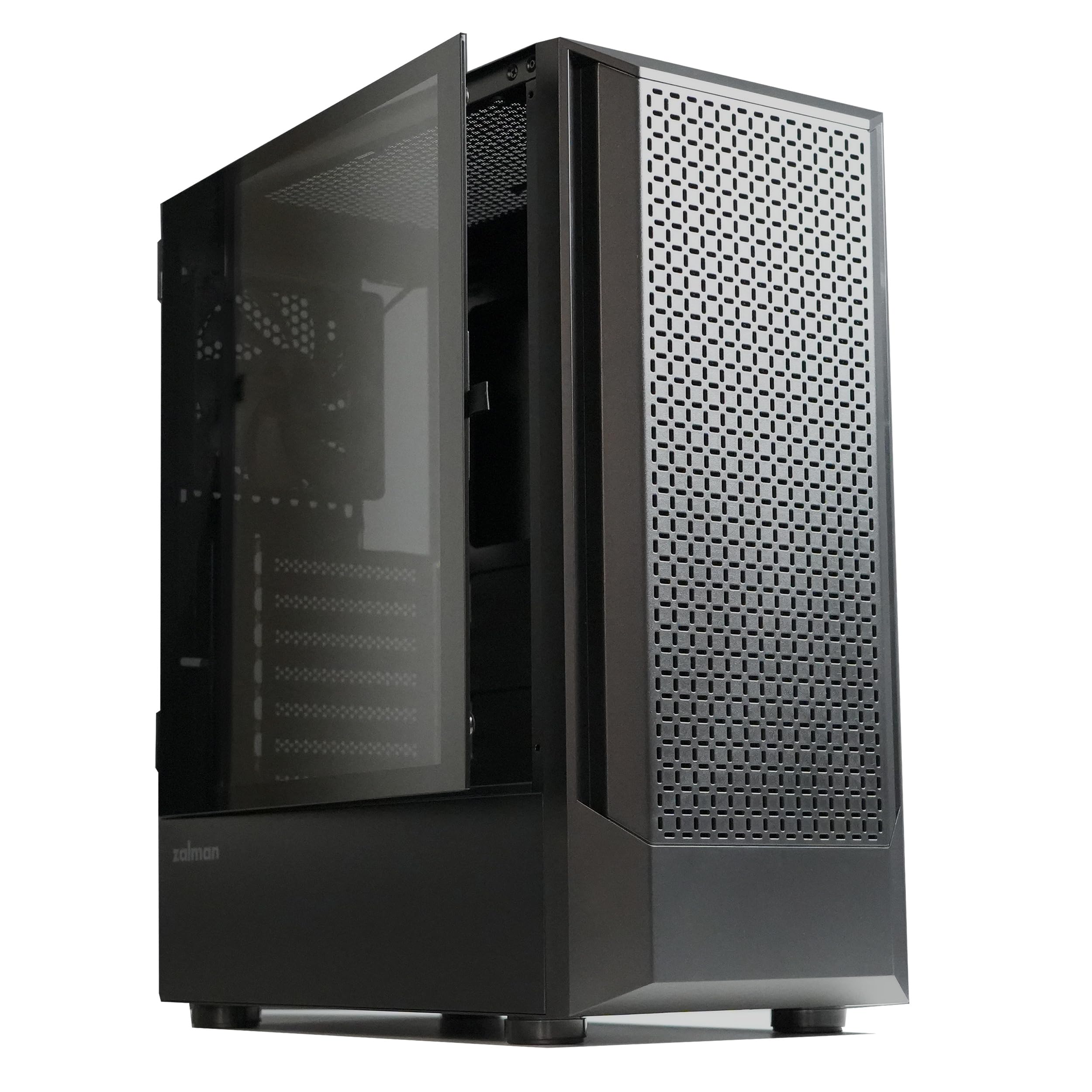 Zalman FIT Mid-Tower ATX PC Case, Includes 4 x ARGB Fans, Swing Door Tempered Glass, Supports ATX Motherboard, 325mm GPU, 360mm Radiator, USB 3.0, High Airflow RGB Gaming PC Chassis, White