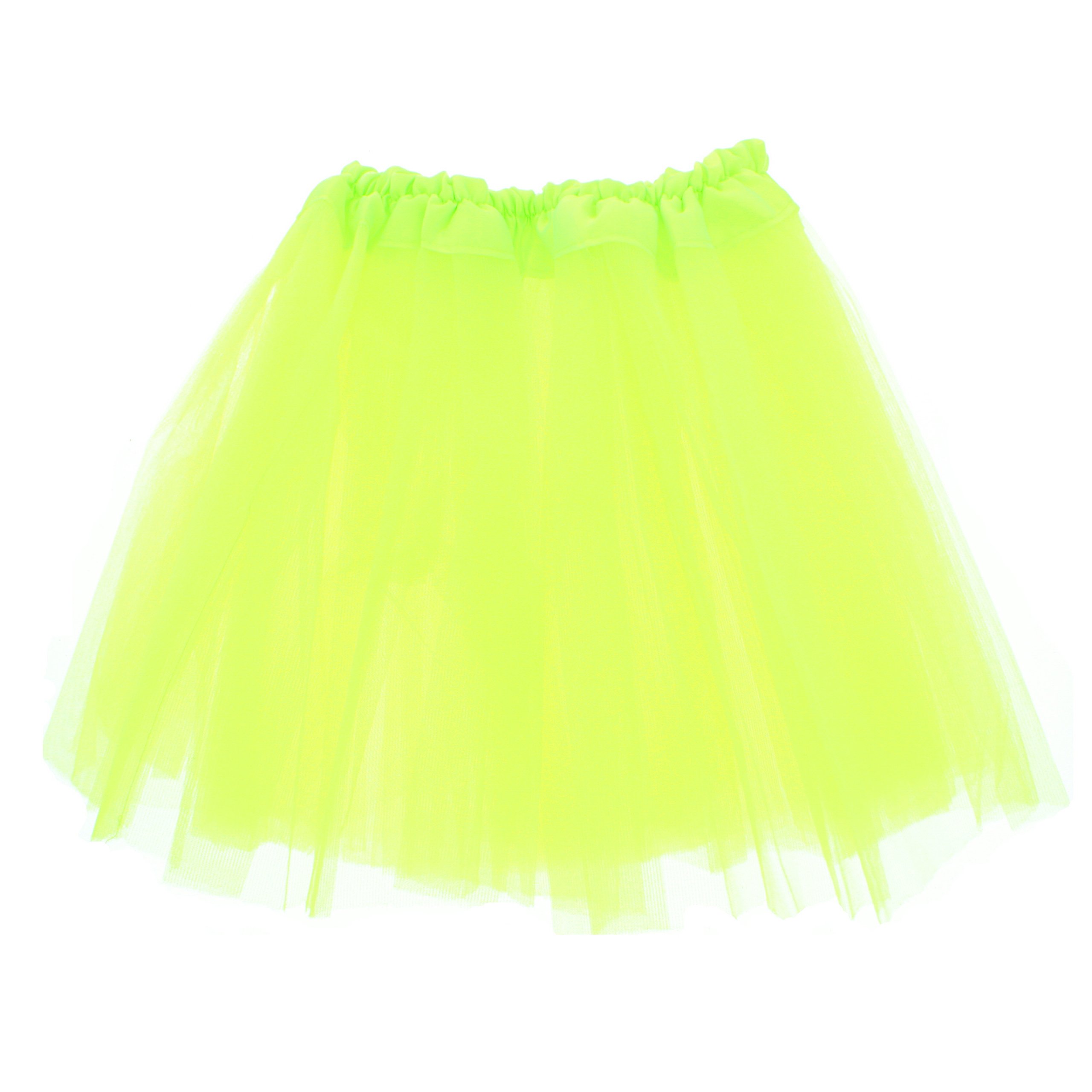 Zac's Alter Ego Girls Neon Yellow Lady Women Fluorescent Yellow Tutu Skirt Fancy Dress Party Hen Party Fairy Princess Halloween Cosplay