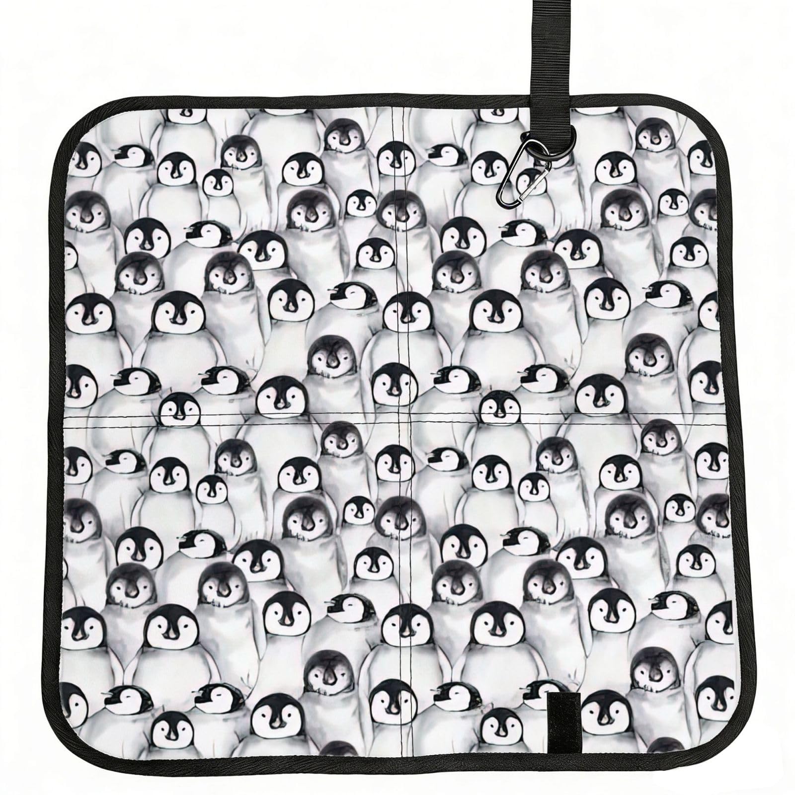 PPHGUT Cute Penguins Sketch Print Foldable Seat Cushion Waterproof Portable Chair Pad Travel Outdoor Picnic Camping