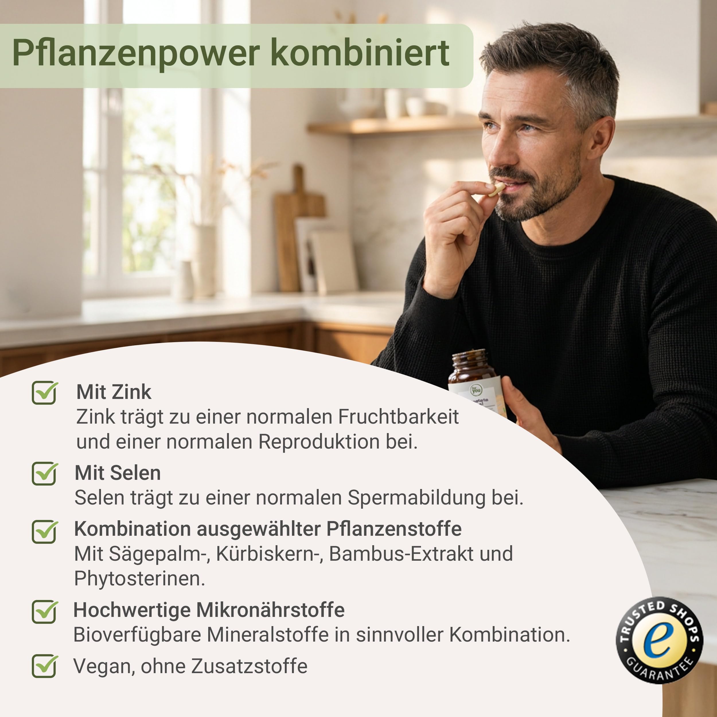 for you prostata vital 2x 60Kapseln- mit Phytosterinen, Sägepalm-, Kürbiskern- & Bambus-Extrakt, Zink, Selen - Vitalstoff-Komplex für die Unterstützung der normalen Funktion der männlichen Harnorgane