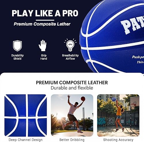 Miniatura 27 de Balón de baloncesto personalizado – Tamaño oficial 7/6 | Balón de baloncesto de cuero para interiores y exteriores con nombre | Ideas para regalos