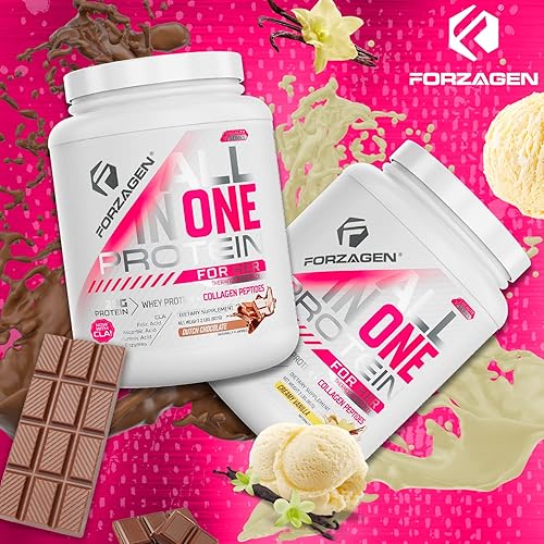 Miniatura 9 de Forzagen Proteína en polvo para mujer - Batido de proteína con colágeno en polvo para mujer  Suplemento de bocadillos altos en proteínas y colágeno