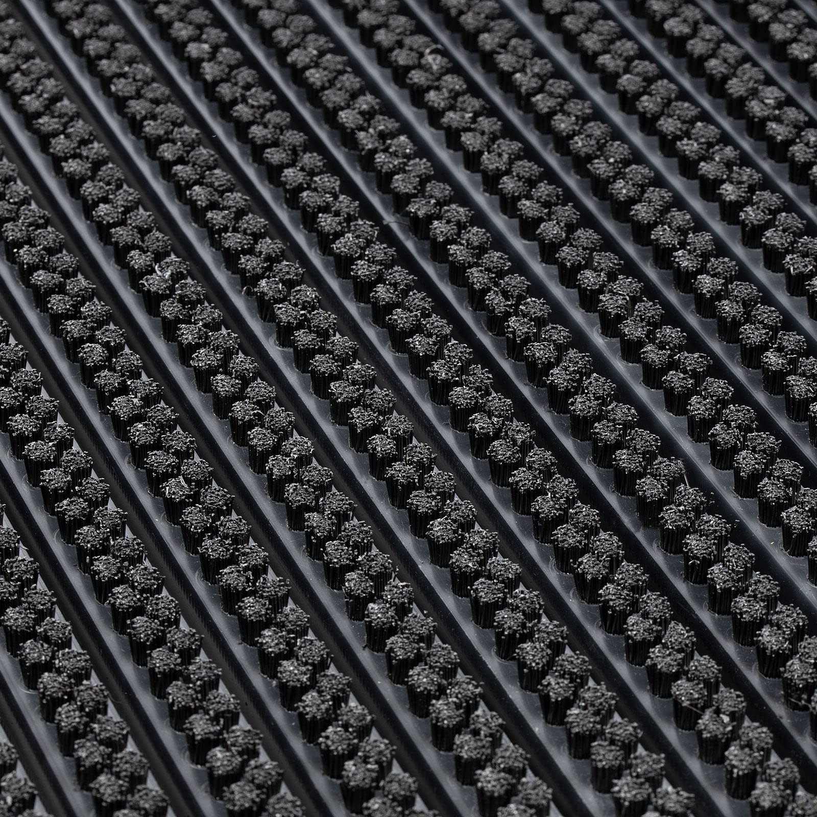 etm Fussabtreter Aussenbereich Alu -Verschiedene Modelle - rostfrei & wetterfest - Haustür Fußabtreter (Power Brush -schwarz mit PVC Rahmen, 60 x 90 cm)