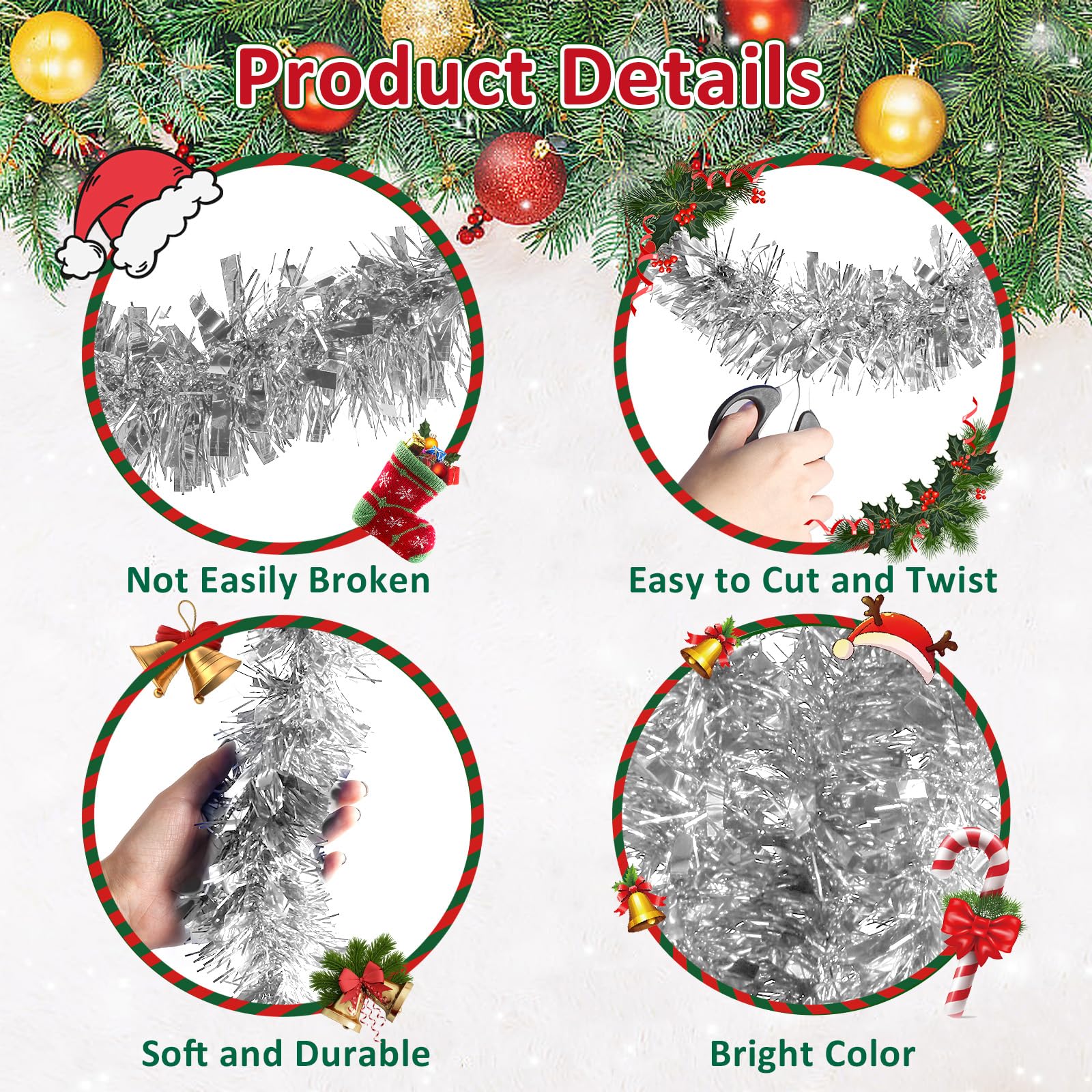 Shyllin Guirlande De Guirlandes De Noël, Lot De 6 Guirlandes