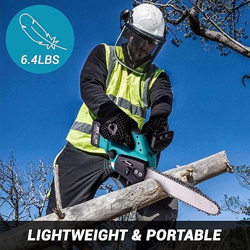 Miniatura 6 de Kakyoin Motosierra inalámbrica de iones de litio de 12 pulgadas y 20 voltios con batería de 4.0 Ah y cargador incluido (W2DYL201)