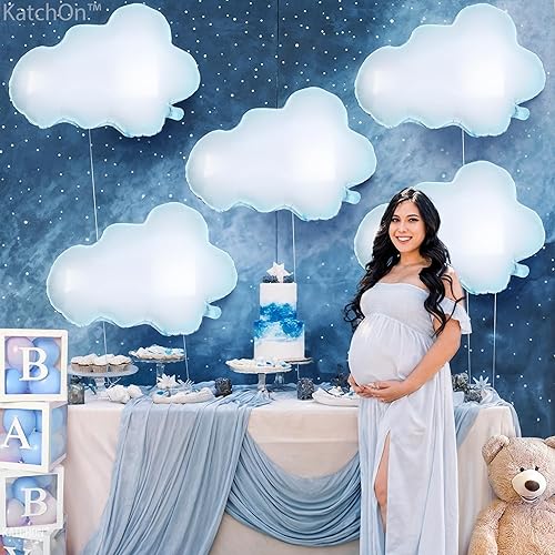 Miniatura 3 de KatchOn, Juego de globos de nubes enormes – 30 pulgadas, paquete de 5 | Decoraciones de fiesta de nubes | Decoraciones de despedida de soltera On