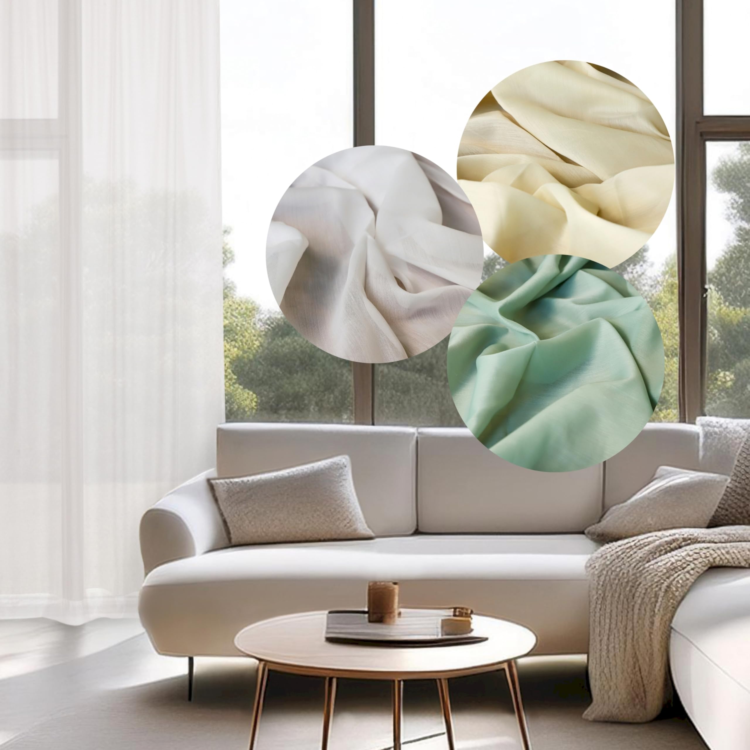 SCHÖNER WOHNEN Ösenvorhang Weiß/Creme halbtransparent - Gardinenschal 140x250 mit Ösen - Durchsichtige Gardine für Wohnzimmer & Schlafzimmer - Vorhang modern, lichtdurchlässig, Öko-Tex