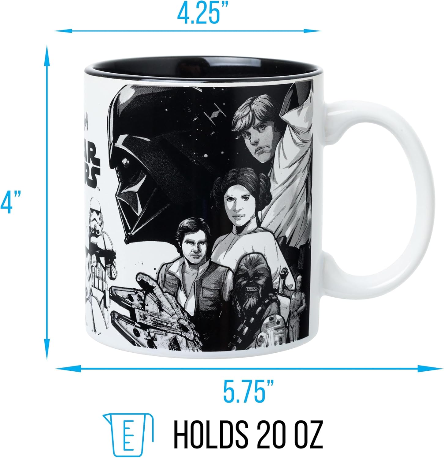 Silver Buffalo Star Wars Collage Jaba Boba 20oz Ceramic Mug - Image 2