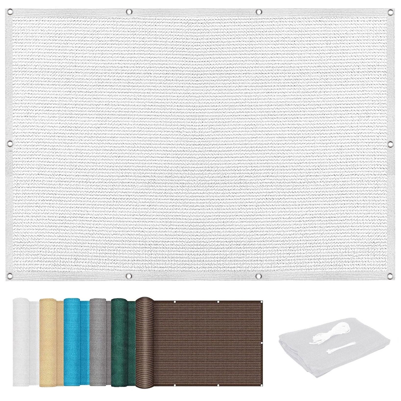 Voile d'ombrage 2.2 x 6 m blanc pour abriter la terrasse et le repas de jardin