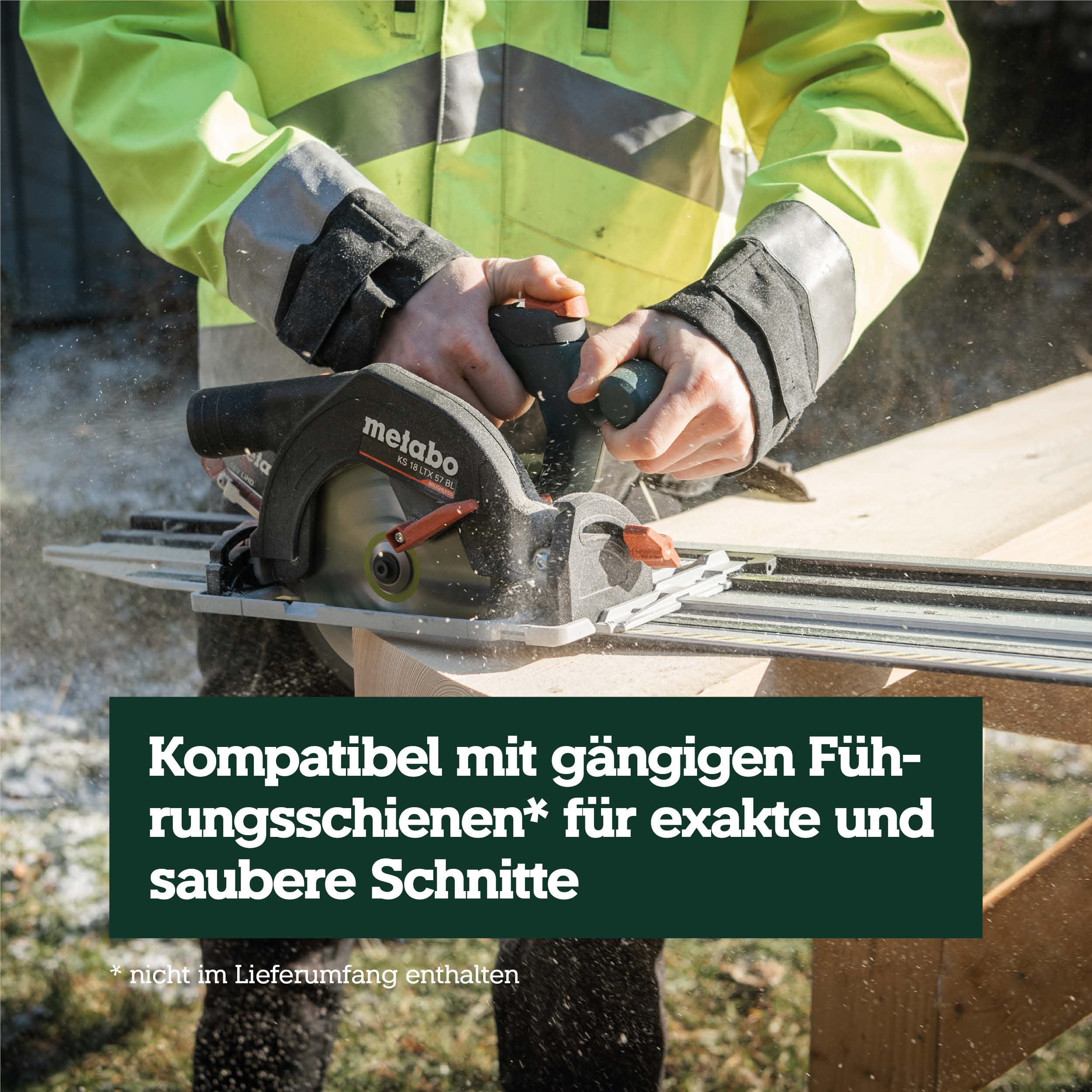 metabo KS 18 LTX 57 BL Akku-Handkreissäge, 18V Brushless, 57mm Schnitttiefe | Präzise Schnitte, Aluminium-Bodenplatte, Schrägschnitte bis 50°, 45° Rastpunkt, inkl. metaBOX, ohne Akku & Ladegerät.
