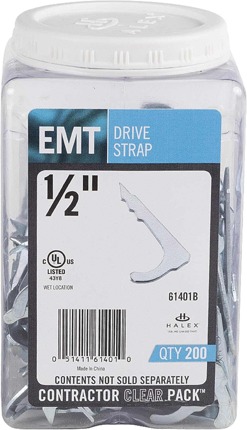 Halex, 1/2 in. Electrical Metallic Tube (EMT) Drive Straps , 61401B, 200 per pack