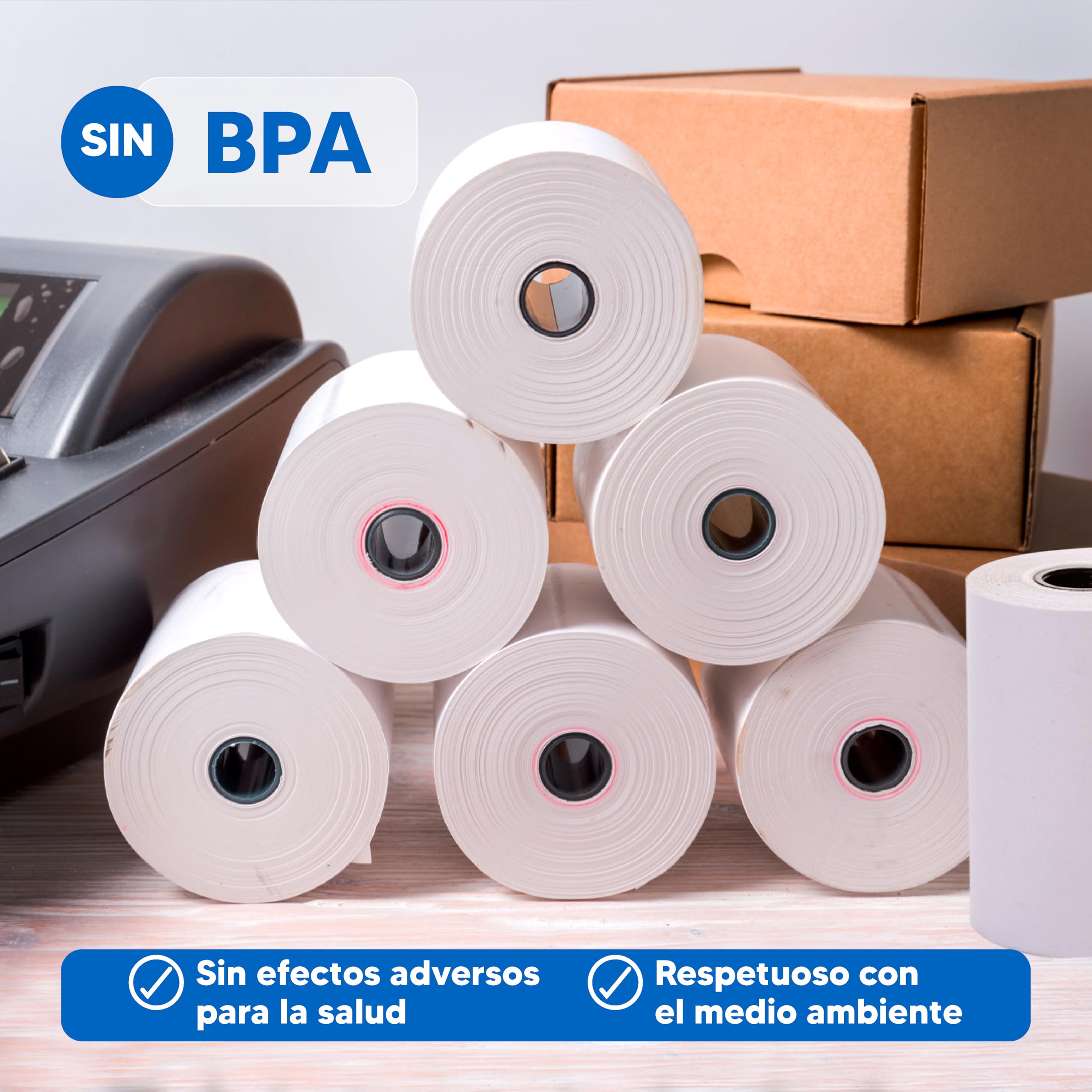 20X Papel Térmico 80x80mm 60 GSM sin BPA - Papel Datáfono Impresión Rápida y Nítida para Cajas Registradoras y Tickets - Ideal para Impresoras Térmicas y Datáfonos, sin BPA