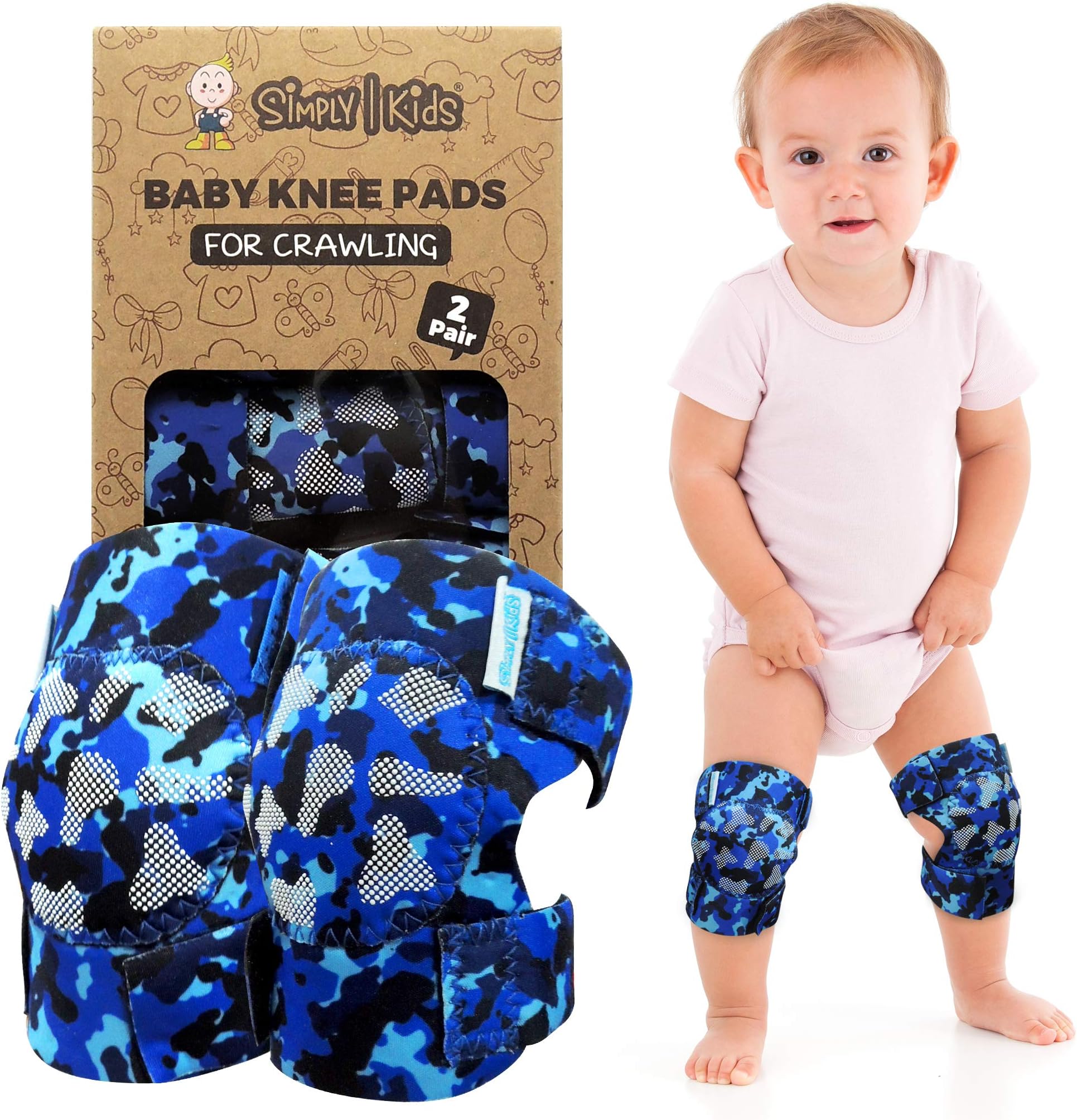[Simply Kids] Baby Knee Pads (2 Pairs) | Anti-Fall Knee Pads for Kids | Toddlers, Babies, Girls, Boys, Baby Leg Warmers