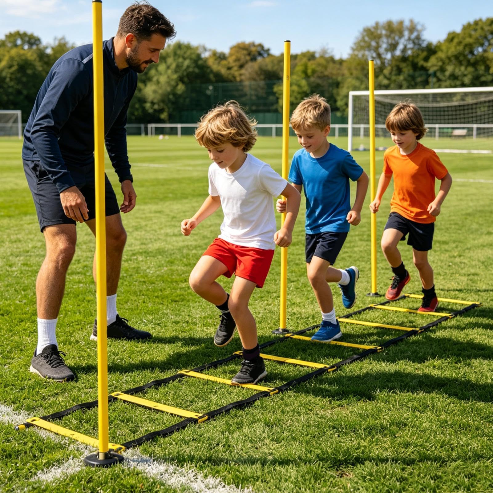 Składana drabina treningowa, przenośny sprzęt fitness, drabina zwinności z regulowanymi szczeblami, profesjonalne akcesoria sportowe z łatwą konfiguracją, materiały dla sportowców piłka nożna piłka