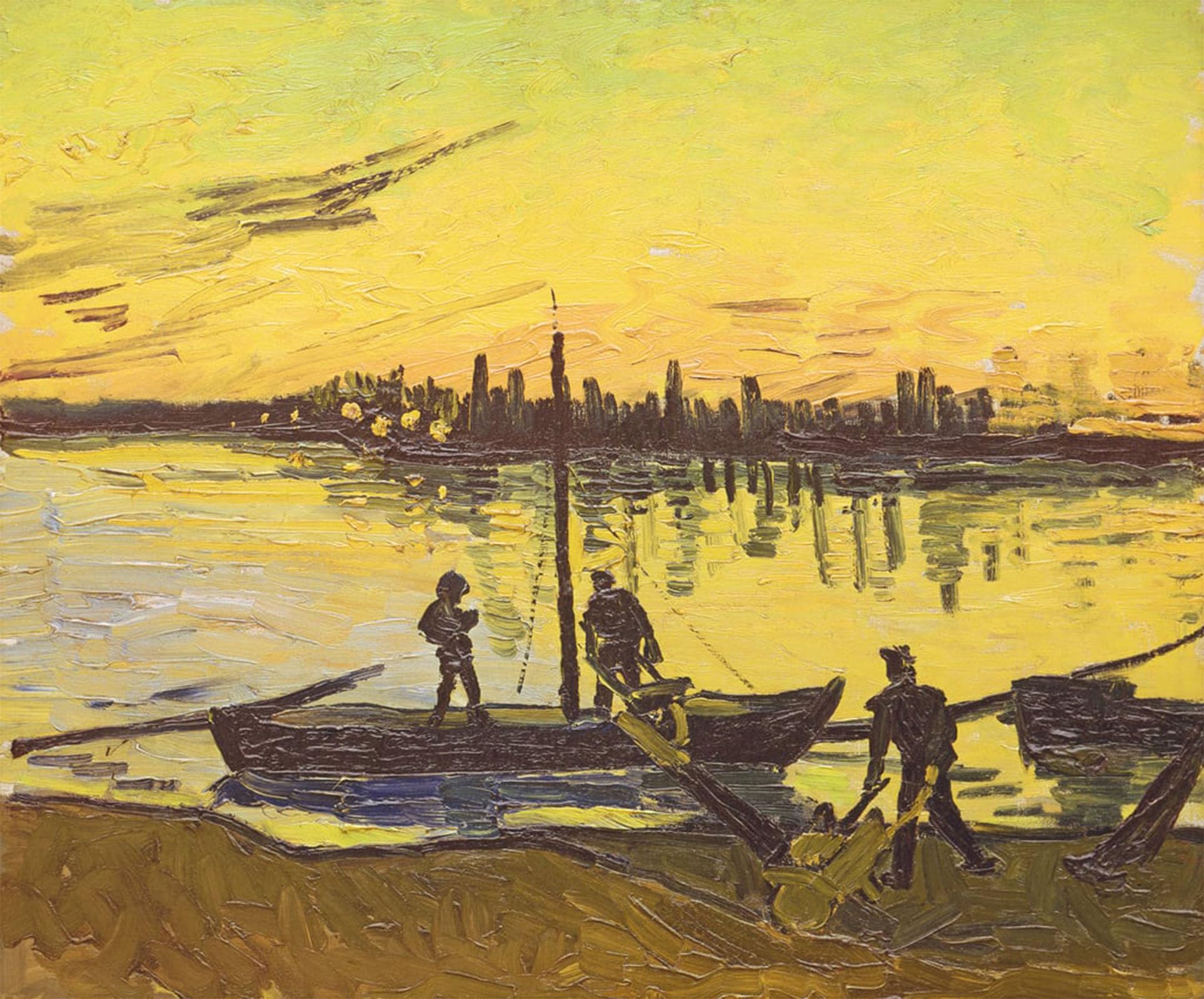 POSTERIIk Famous Modern Artwork Art Mural Unloaders in Arles Oil Paintings Pictures for Home Decor 60x90cm