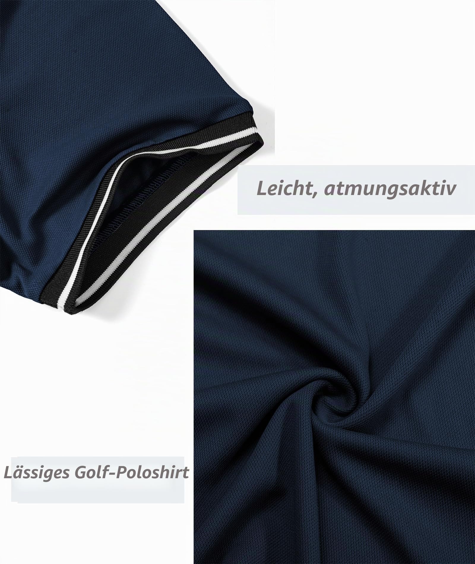 JACKETOWN 5er Pack Poloshirt Herren Kurzarm Atmungsaktiv Poloshirt Leichtes Golf Polohemd Set Arbeit Polo T Shirt mit Brusttasche