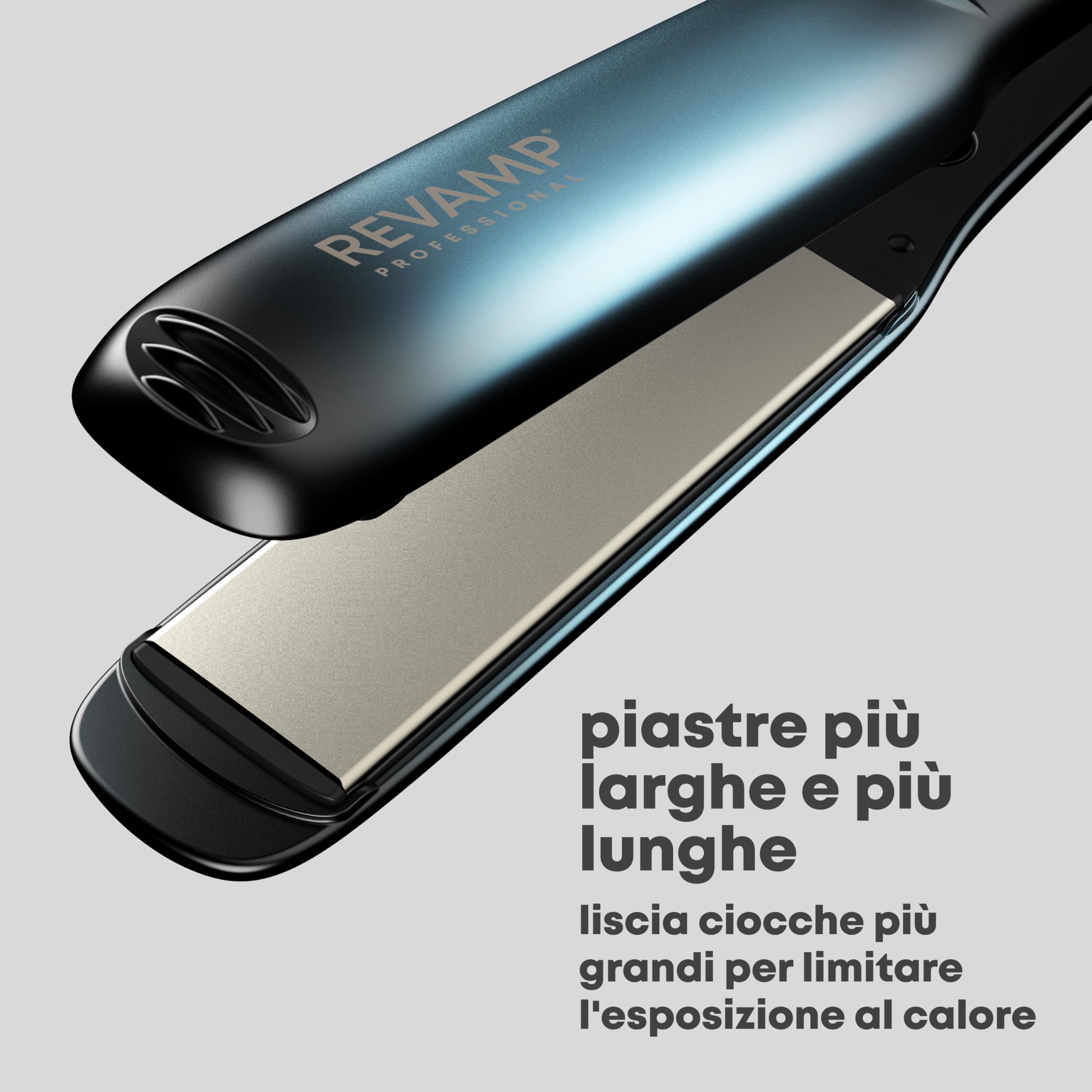 REVAMP Progloss Ultra X Shine Piastra Ceramica - Piastra Larga | Stirare e Arricciare, Capelli Lunghi e Spessi, Riscaldamento Ultra Veloce, Professionale da Salone