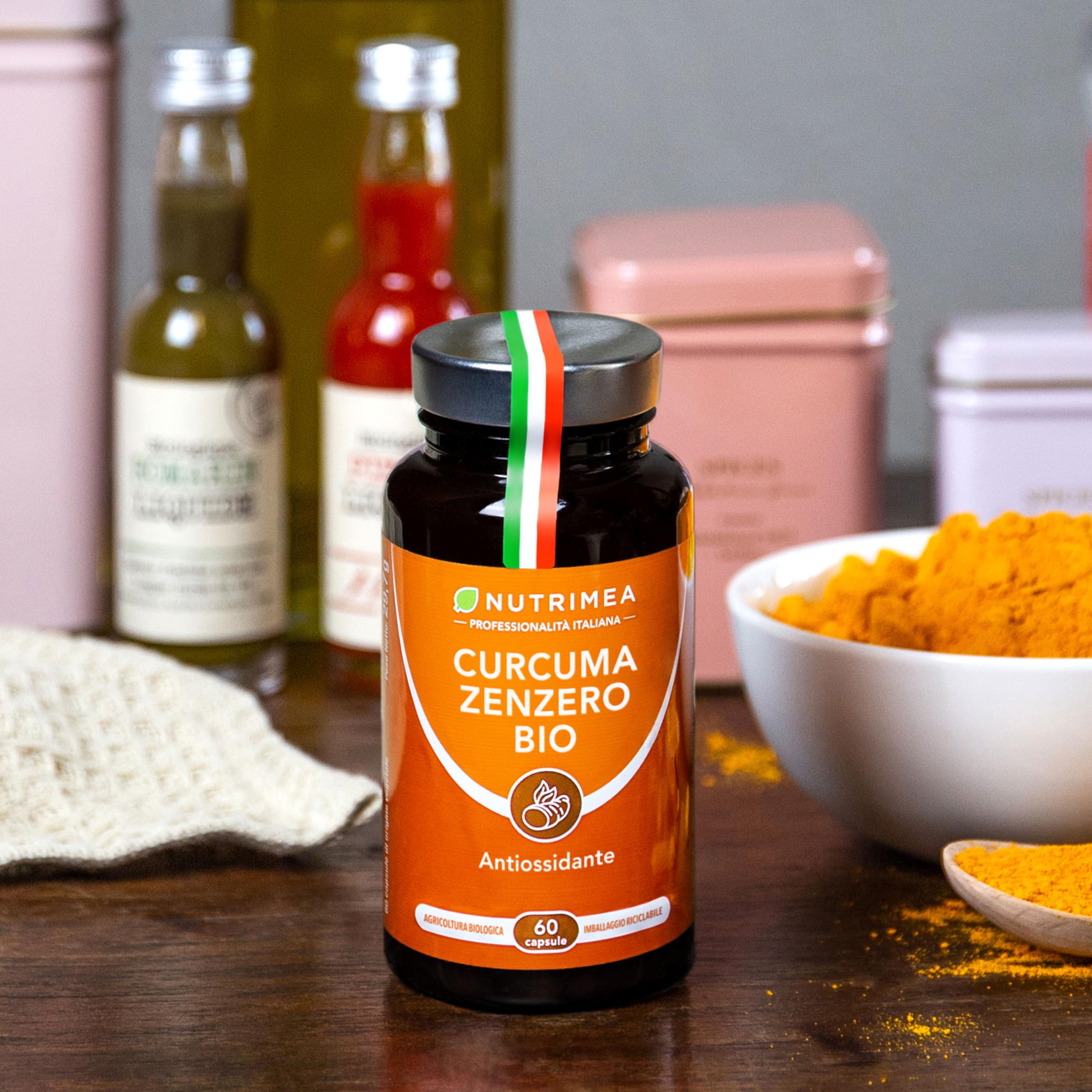 Curcuma Zenzero BIOLOGICO | 100% Naturale | Concentrato di Curcumina | Complesso Antinfiammatorio e Antiossidante | Nutrimea