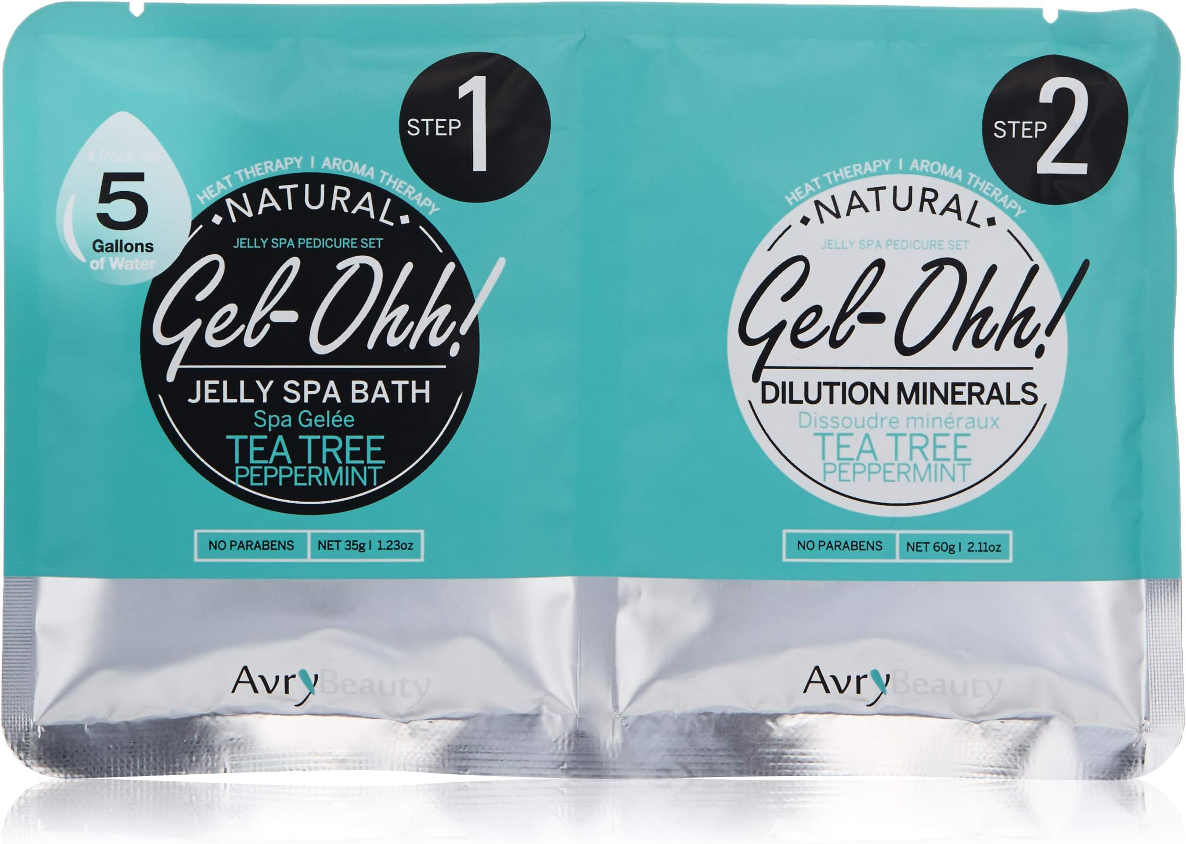 AvryBeauty Gel-Ohh Jelly Spa - Tea Tree & Peppermint,2 Count(Pack of 1)