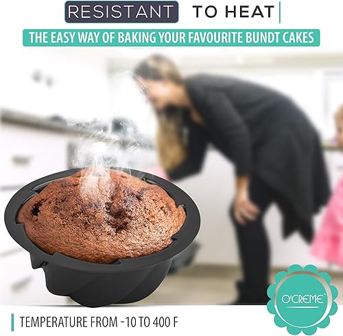Miniatura 3 de O'Creme Molde de plástico para hornear mini para tartas, molde para hornear con silicona antiadherente, moldes antiadherentes reutilizables