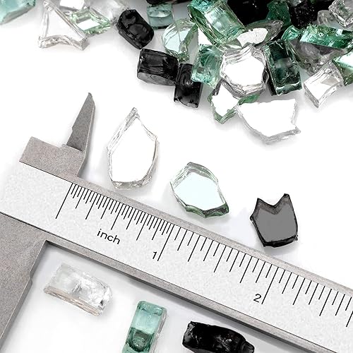 Miniatura 2 de Mr. Fireglass - 10 libras de piedras de fuego reflectantes mezcladas para chimenea hogueras y paisajismo, piedras de  pulgada muy brillantes de