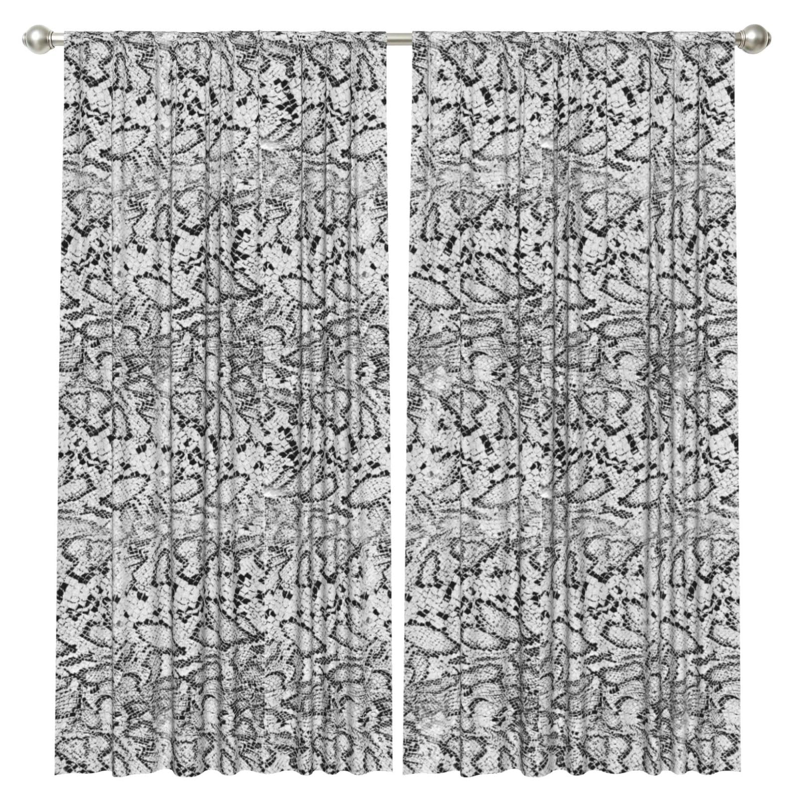 InOmak Snake Skin Texture, 2 Panels Window Curtains 52 x 84 Inch Blackout Curtains for Living Room Bedroom