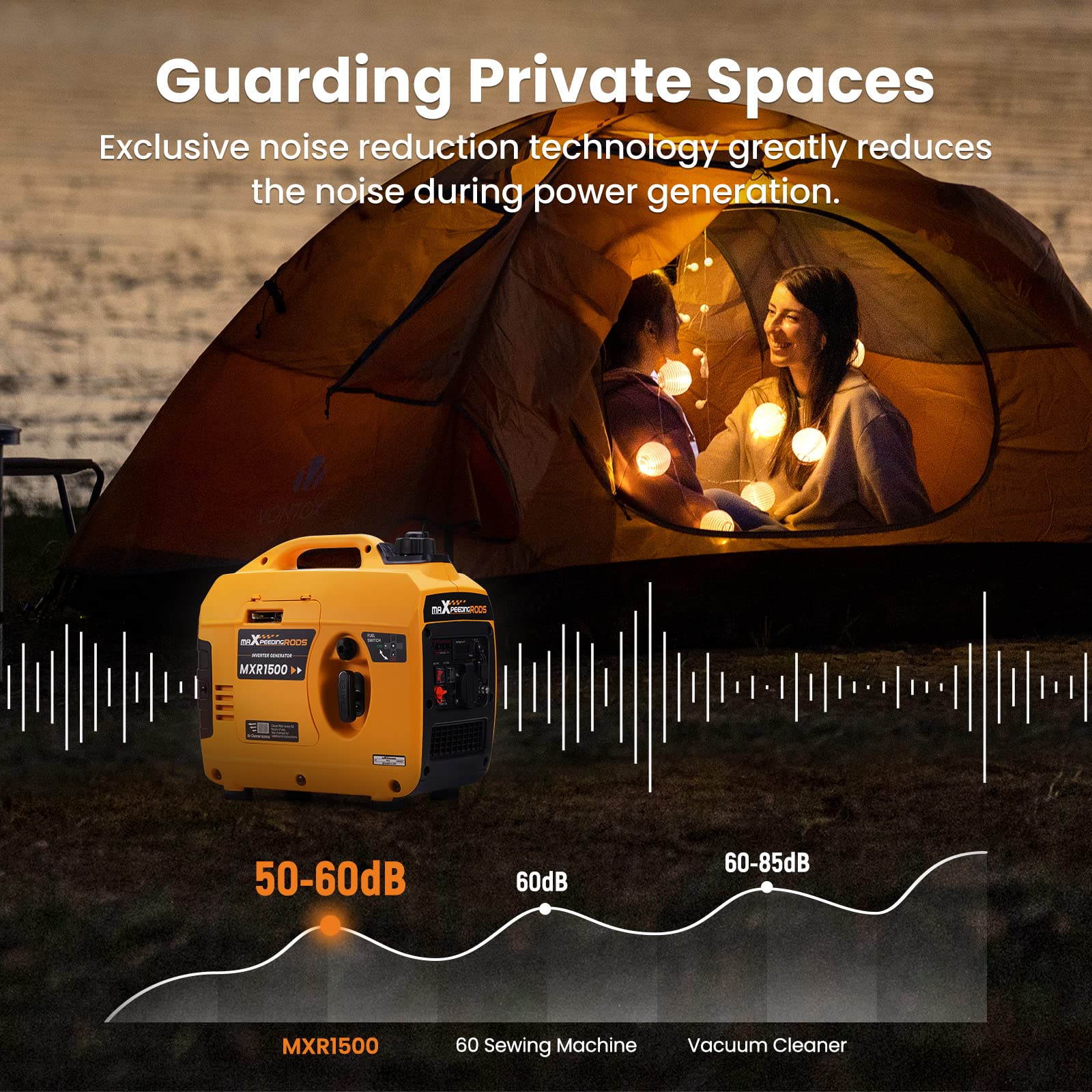 maXpeedingrods Inwerterowy generator prądu 1200 W, benzynowy, 4-suwowy | lekki jako awaryjny agregat prądotwórczy do garażu