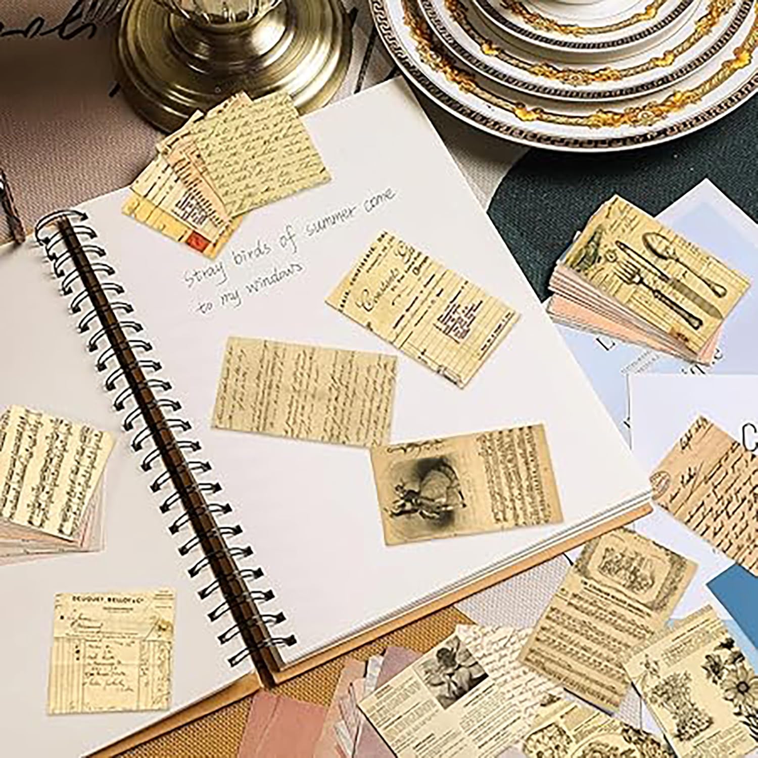 120 Fogli di Carta Vintage per Scrapbooking, Set di Adesivi Fai-da-Te