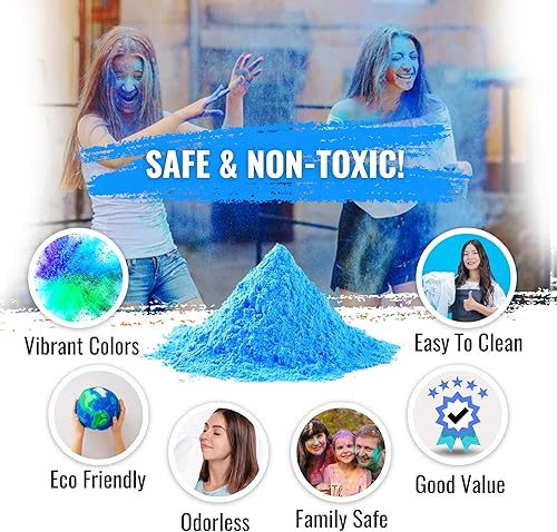Miniatura 2 de Color Blaze Polvo de color para revelación del género del bebé, 10 libras de polvo de color azul, para niño, uso en pistolas de color, agotamiento