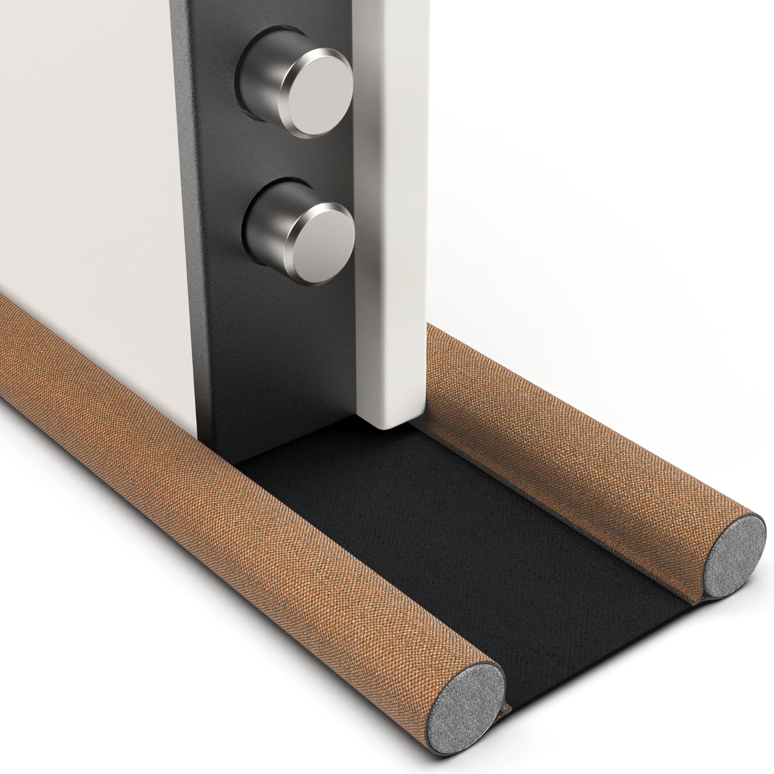 Burlete de puerta para puertas blindadas y puertas interiores y exteriores de 4,5 a 10 cm de grosor | Previene corrientes de aire e infiltración de polvo, agua, luz, insectos y ruidos (marrón/negro)