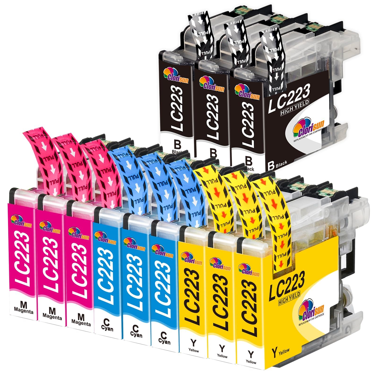 Clorisun LC223XL Compatible Ink Cartridges For Brother LC223 LC221 For Brother MFC-J480DW MFC-J4420DW MFC-J5320DW DCP-J562DW MFC-J4620DW MFC-J5620DW DCP-J4120DW MFC-J5625DW(12 Pieces