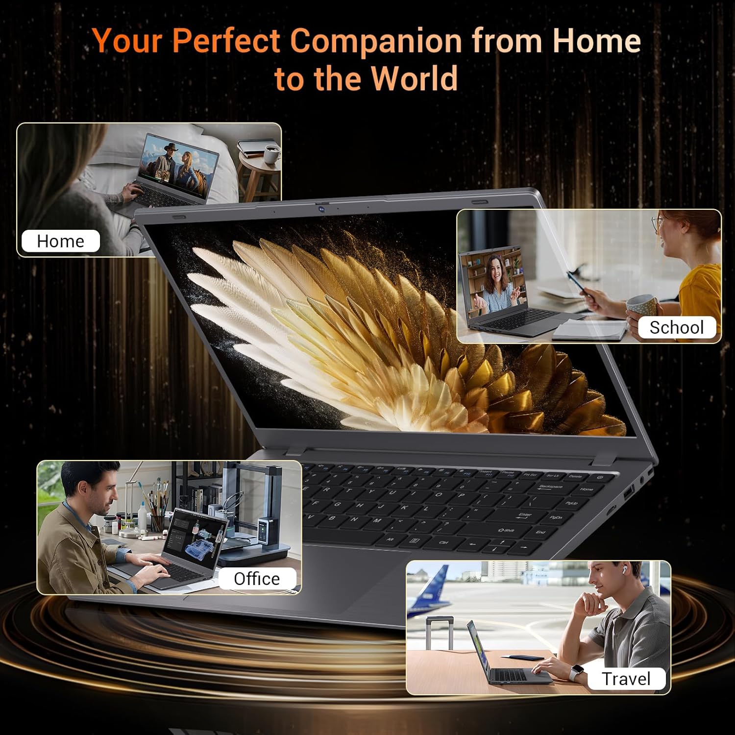 Laptop 14 inch, Laptop Computer with 16GB RAM 512GB SSD(Up to 2TB), IPS Display, Pentium 6500Y(Beat to N5095), Long Battery Life, Dual Type-C, USB 3.2, WiFi, Laptops for Business & Student