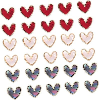 Beavorty 30pcs Nail Heart Jewelry Nail Accessories Charms Rhinestones for Nails Heart Rhinestones Heart Nail Art Heart Shaped Stones Heart Shape Nail Decors Nail Art DIY Accessory Alloy