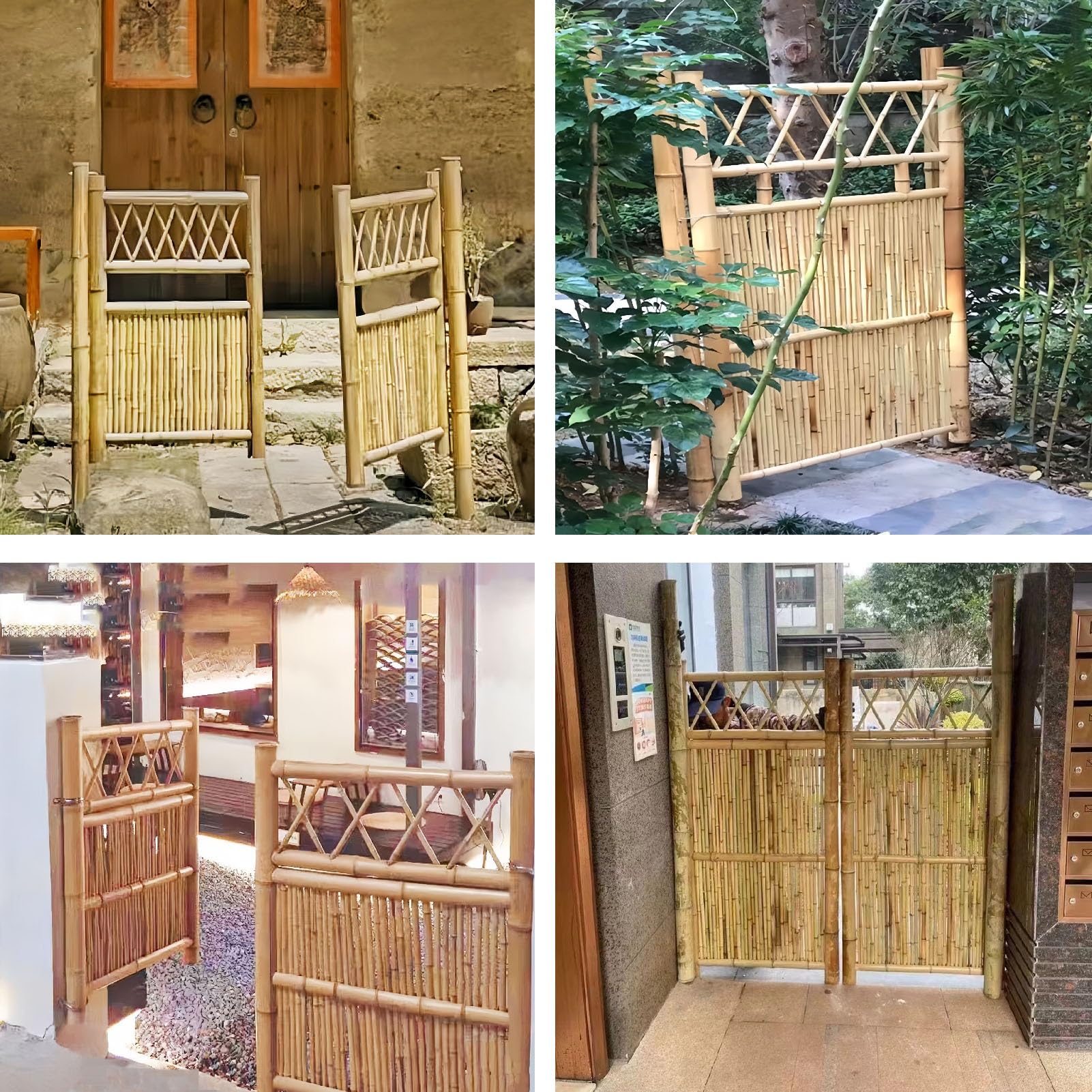 Portail de jardin en bois avec charnières métalliques, brise-vue pour extérieur, moustiquaire décorative pour couloir, cuisine, bar et entrée
