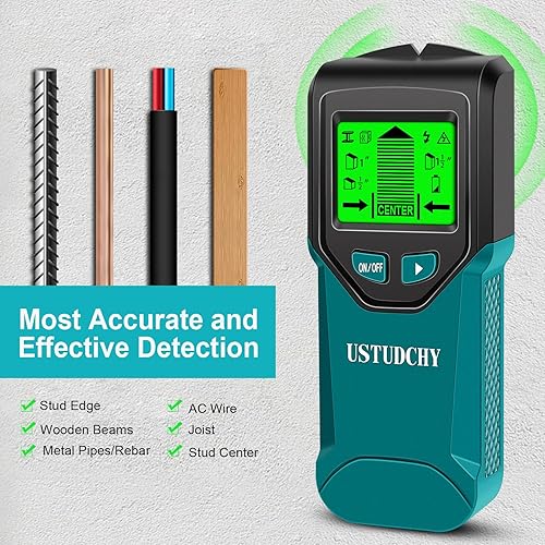Miniatura 5 de Detector de pernos - Escáner de pared electrónico 5 en 1, detector de pernos con pantalla LCD digital y chip inteligente, detector de pernos para