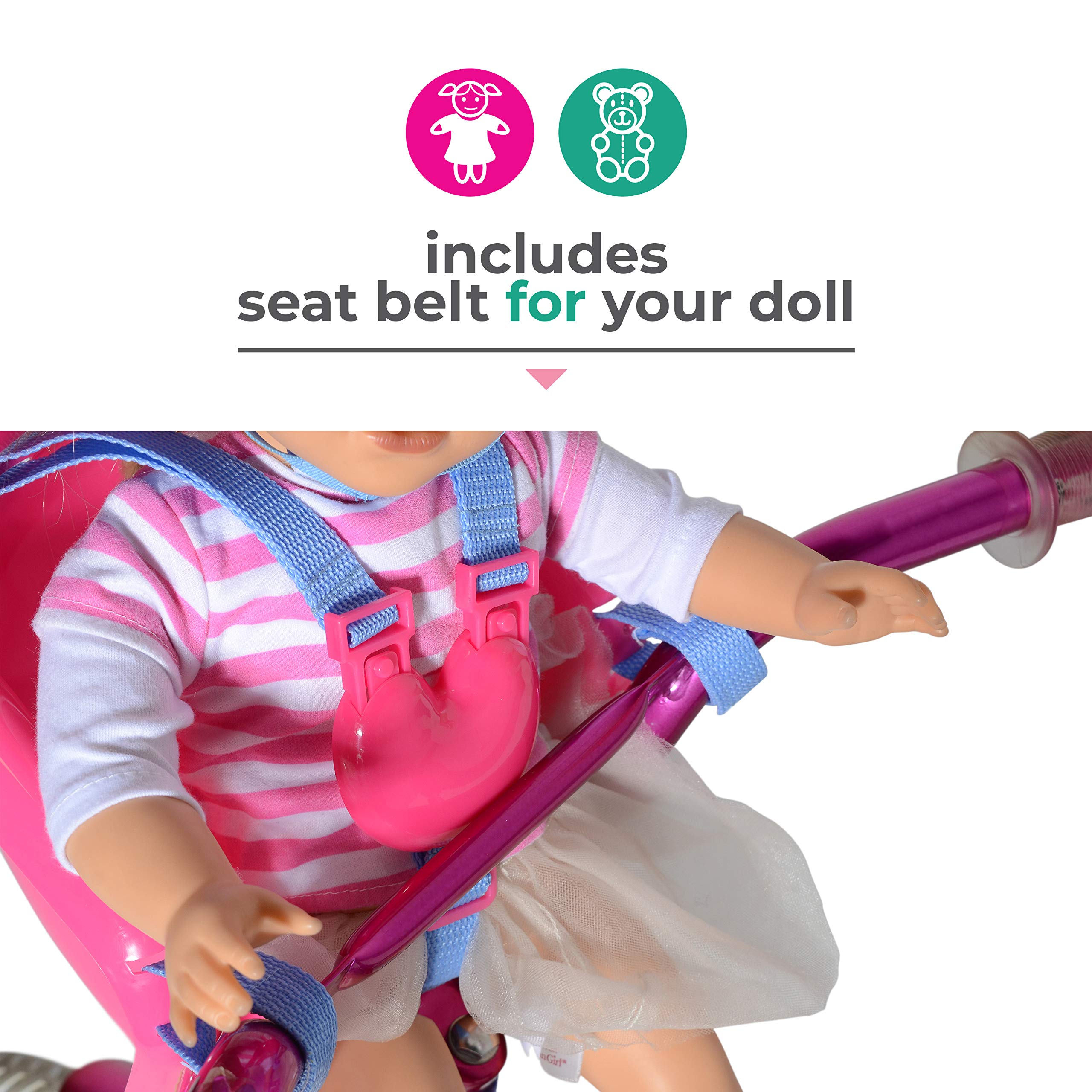doll bike seat and helmet