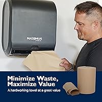 Vista 5 de Maximus X1112 - Toallas de papel recicladas pesadas de 10 pulgadas con absorción superior, rollos de toallas de papel comerciales naturales