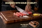 THETCHRY Walnut Cutting Boards for Kitchen, End Grain Wooden Cutting Board, Large Chopping Board Double Sided with Handle, Thick Butcher Block Charcuterie Meal Prep & Serving with Gift Box, 17"×13"×1"