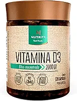 Nutrify - Vitamina D3 120 Caps - 50mcg por Cápsula - Saúde Óssea e Imunidade - Sem Glúten